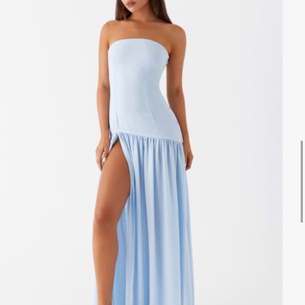 Peppermayo Light Blue Strapless Dress